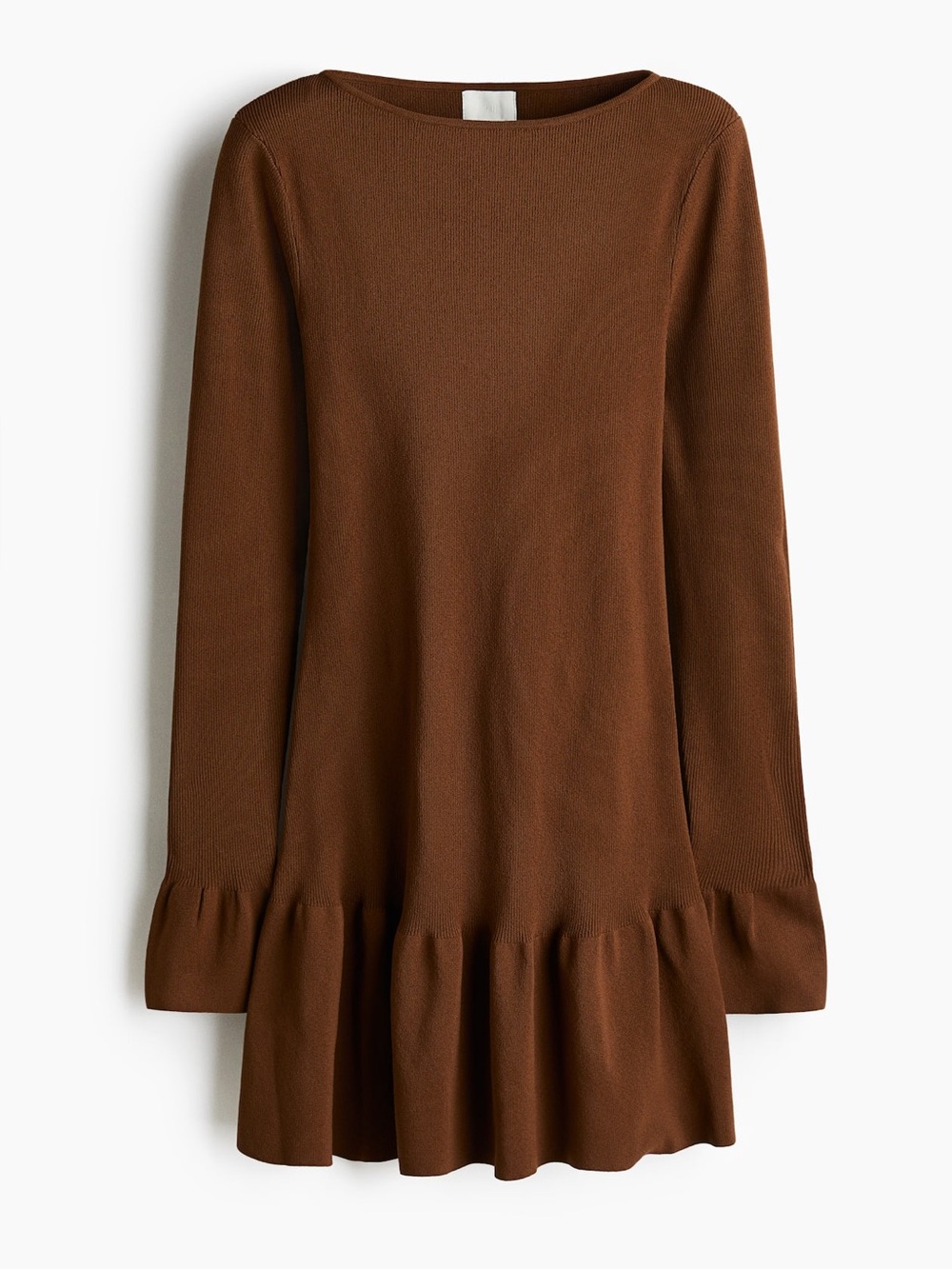 H&M Brown Ribbed Sweater dress